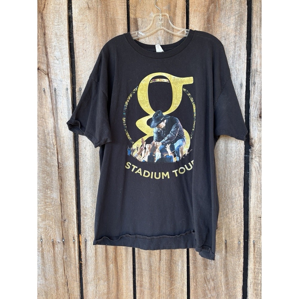 Garth Brooks Stadium Tour Black Concert‎ T-Shirt 2XL Gold Graphic Tour Tee